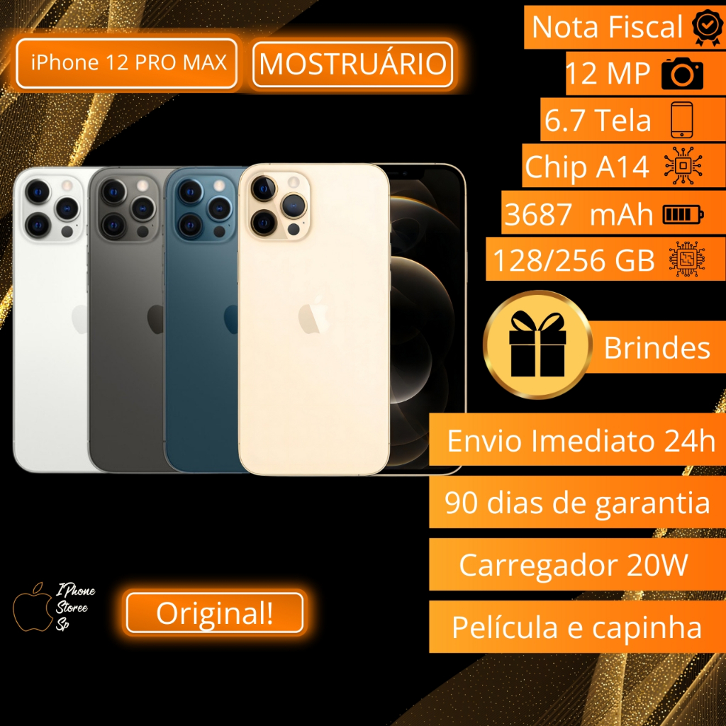 IPhone 12 PRO MAX 256G VITRINE Promoção Relâmpago Envio Imediato