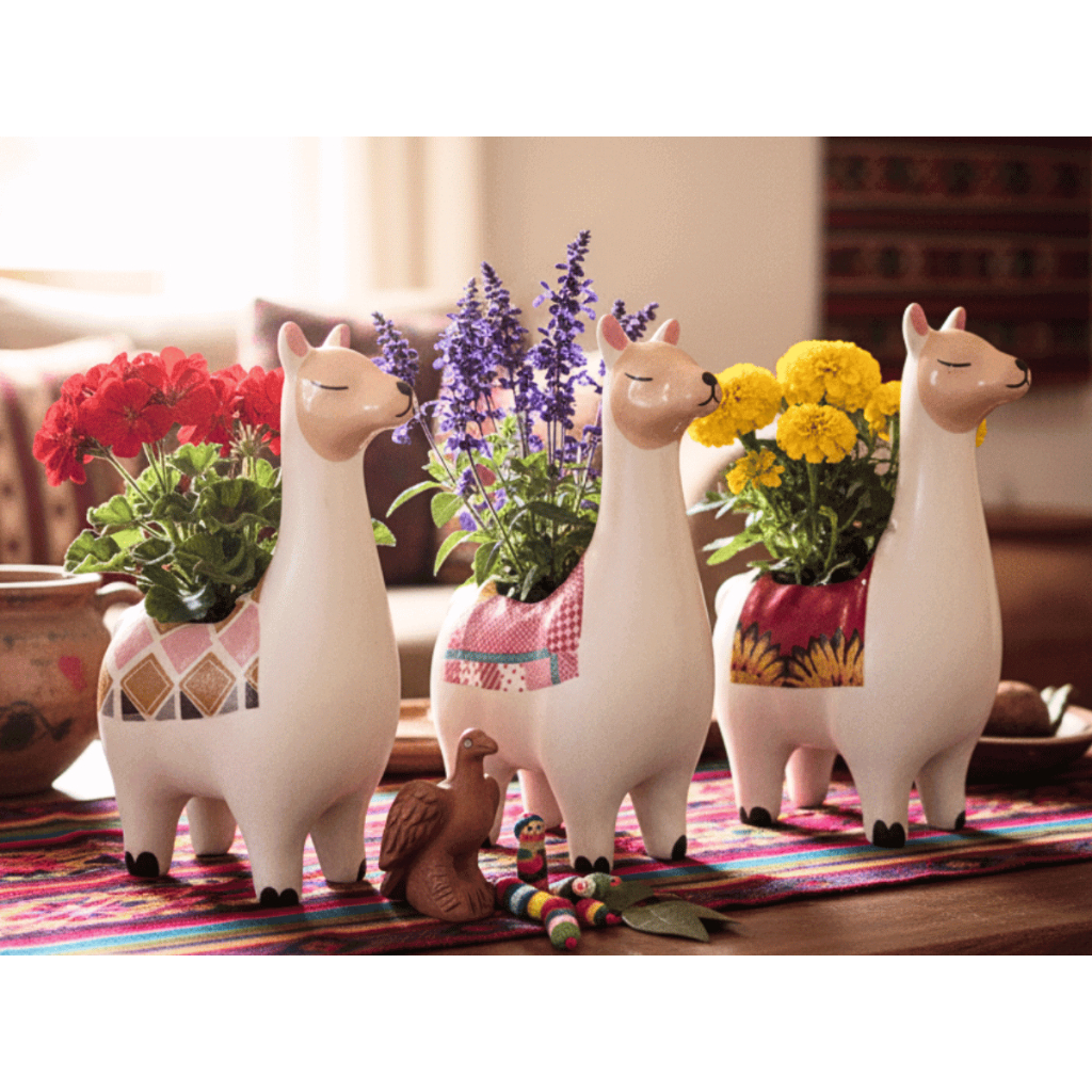 VASO CACHEPOT LHAMA KIT 3UN VASO P/PLANTAS SUCULENTA E CACTO