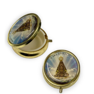 Teca Porta Hóstia Eucaristia Nossa Senhora Aparecida Dourada em Oferta na Shopee