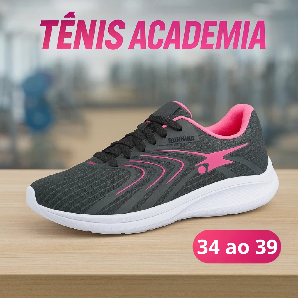 Tênis Feminino Esportivo Confortável Para Caminhada, Academia e Treinos Fitness 34/45