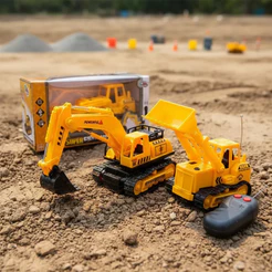 Carrinho Super Escavadeira Com Controle Remoto Brinquedo de Menino Infantil
