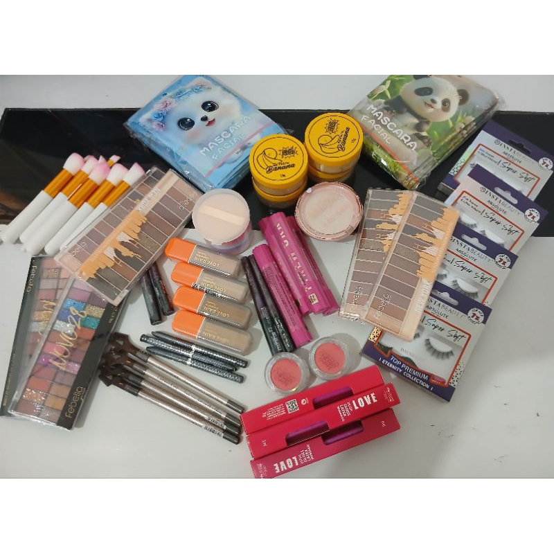 💄 Kit Maquiagem Completo com Pincéis + Paleta + Base + Pó + Batom