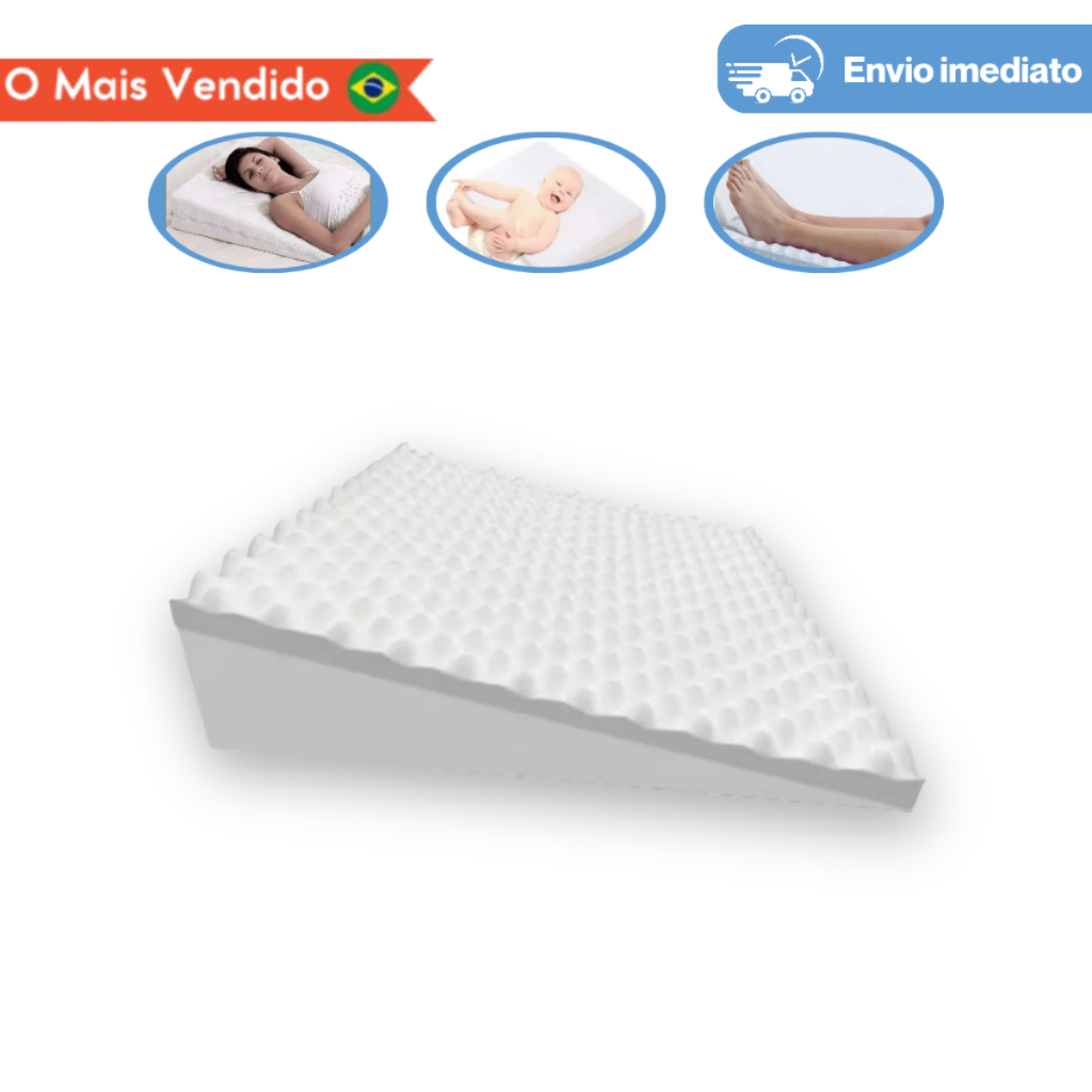 Travesseiro Anti-refluxo Adulto Bebê Rampa Berço Grávida Ativa Circulação Sanguínea Alivia Dor