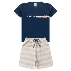 Conjunto Infantil Menino Roupa de Criança masculino Bermuda e Camiseta L16