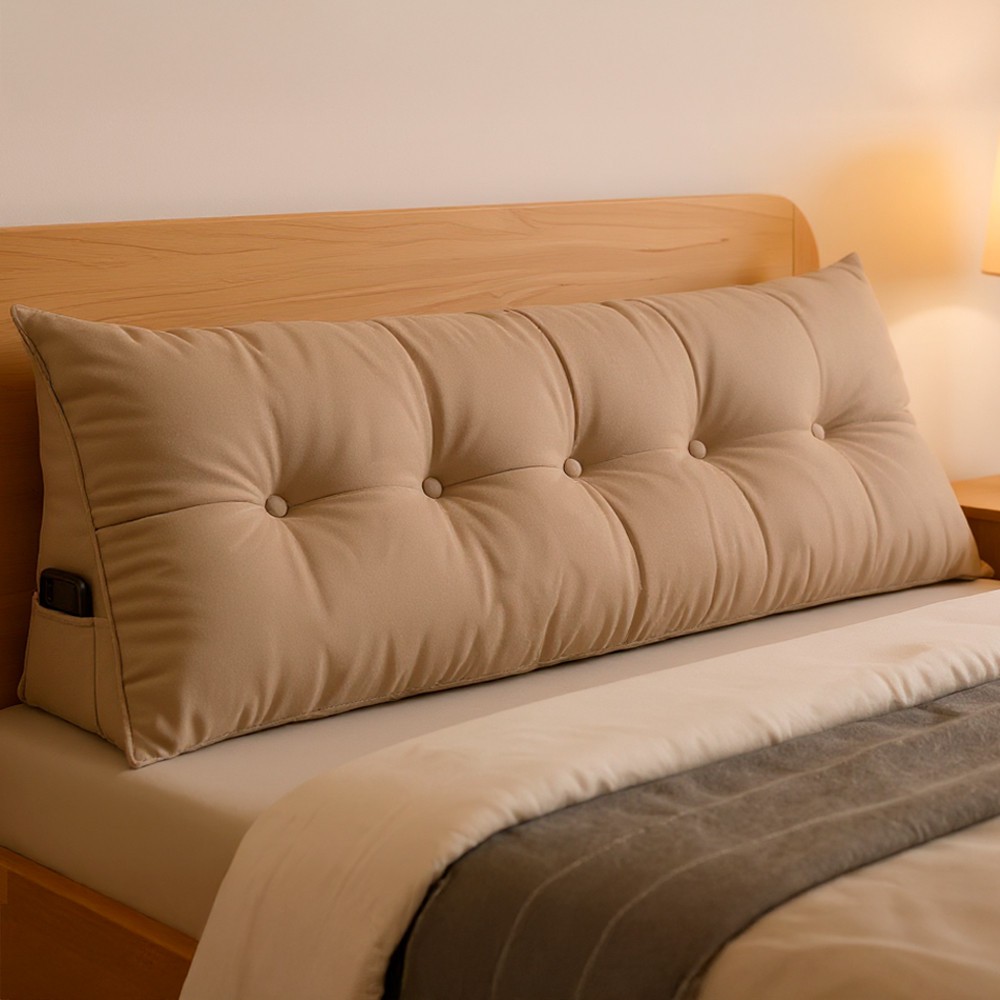 Almofada de Cabeceira Encosto Apoio para Lombar com Bolso Lateral 160x50x20cm BF Colchões em Oferta na Shopee