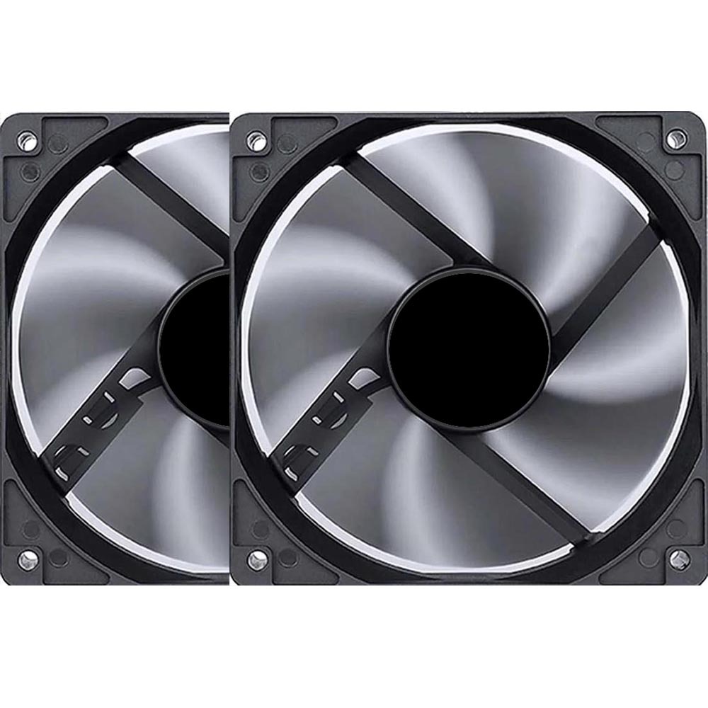 Kit 2 Cooler Fan 12cm 120mm Gabinete Gamer Pc S/ Led em Oferta na Shopee