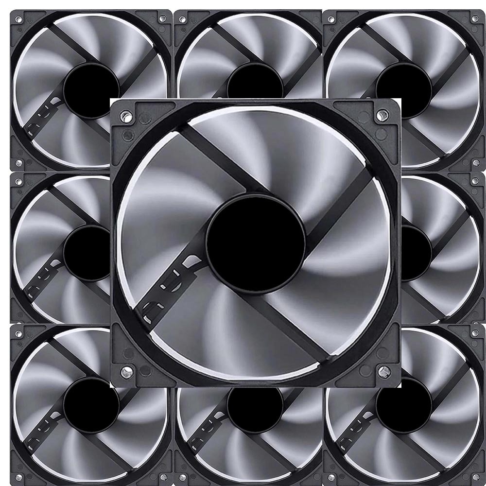 Kit 10 Cooler Fan 12cm 120mm Gabinete Gamer Pc S/ Led