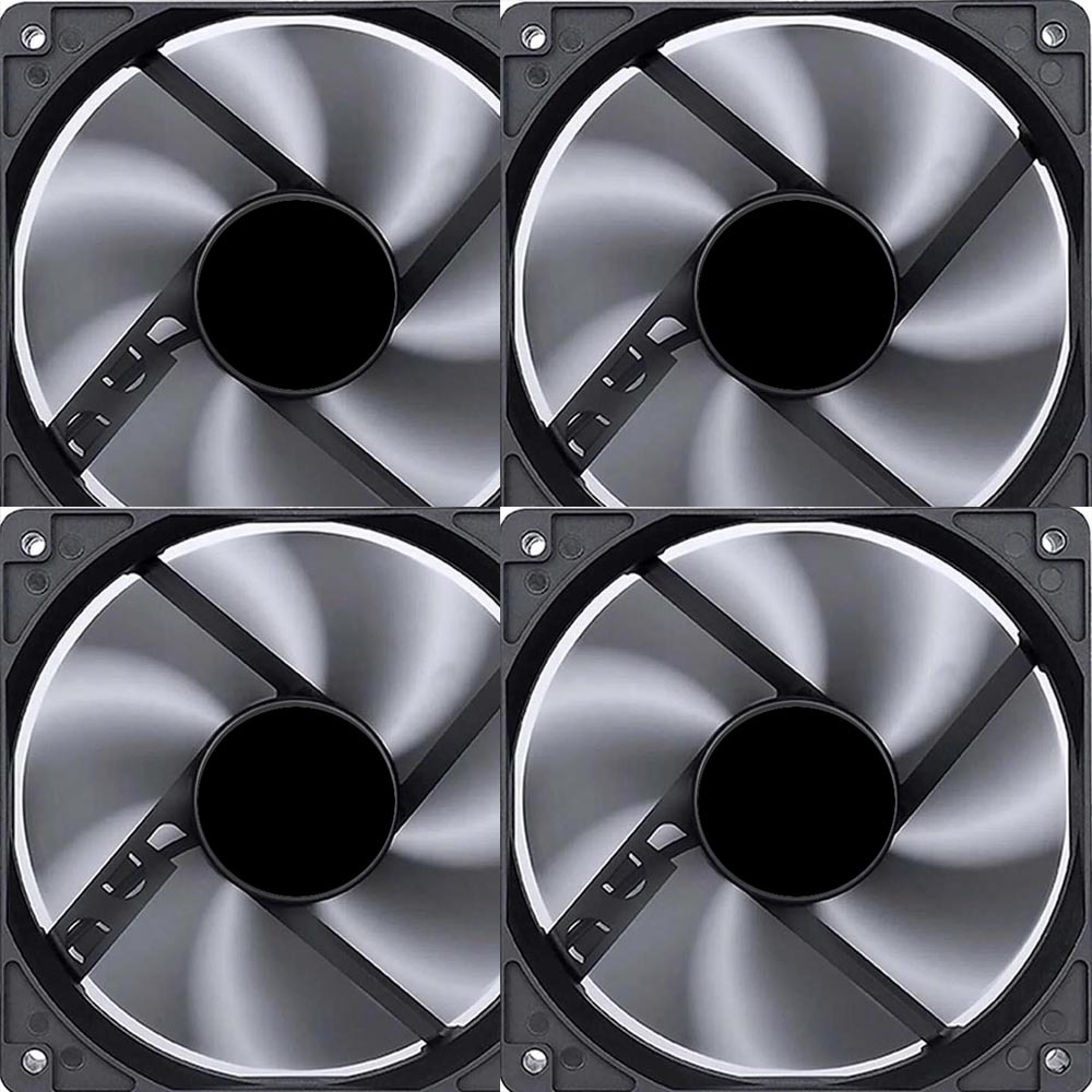 Kit 4 Cooler Fan 12cm 120mm Gabinete Gamer Pc S/ Led