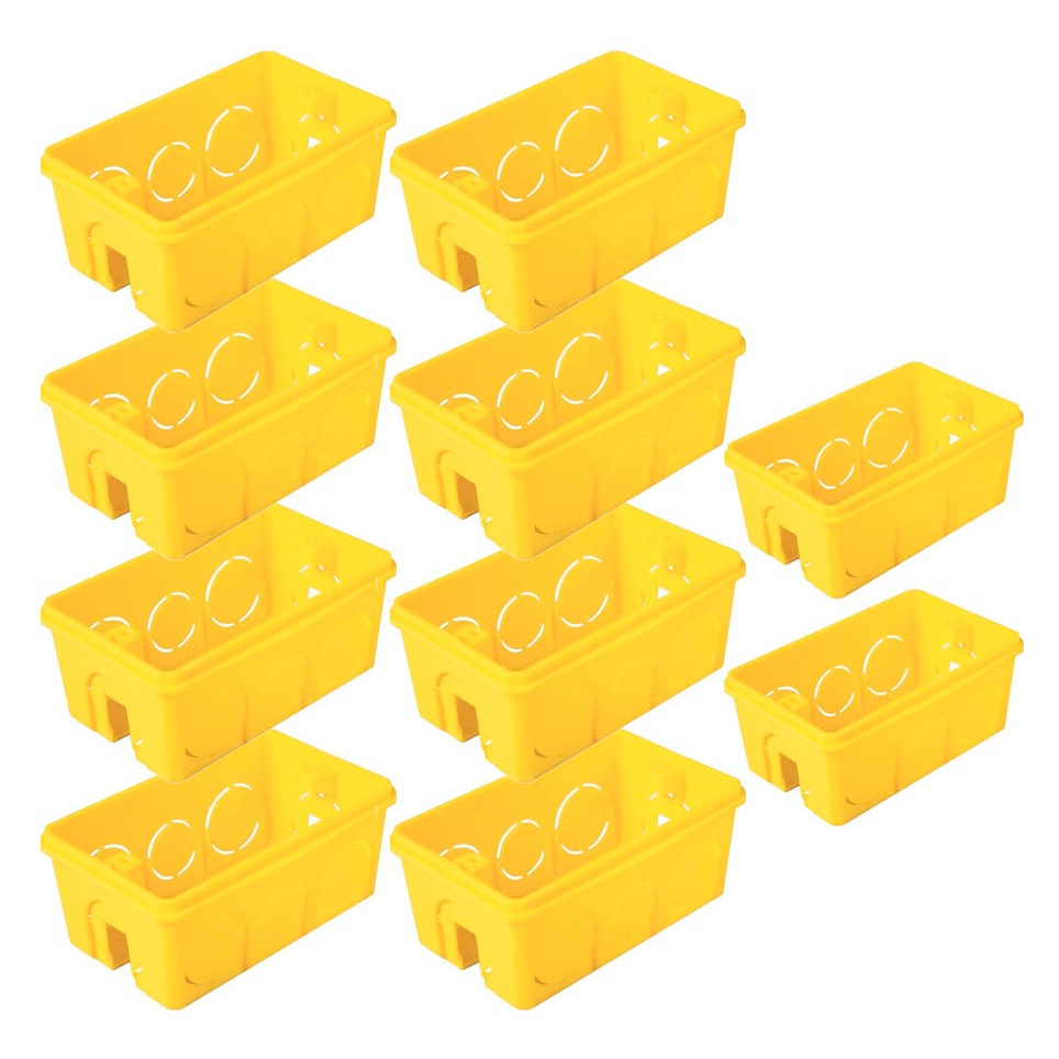 Kit 40 Caixas De Luz 4x2 Para Tomada E Interruptor Amarelo