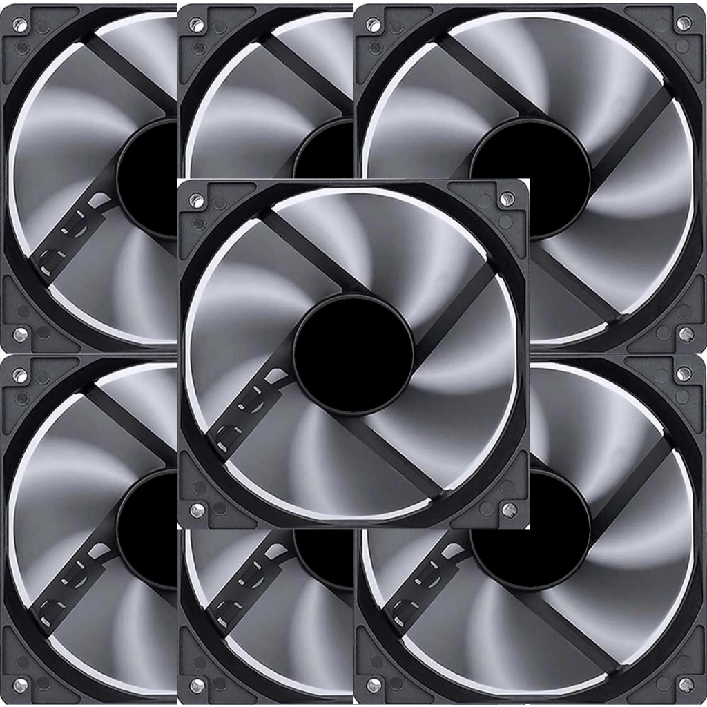 Kit C/ 7 Cooler Fan Ventoinha 120mm Gabinete Pc Gamer Black