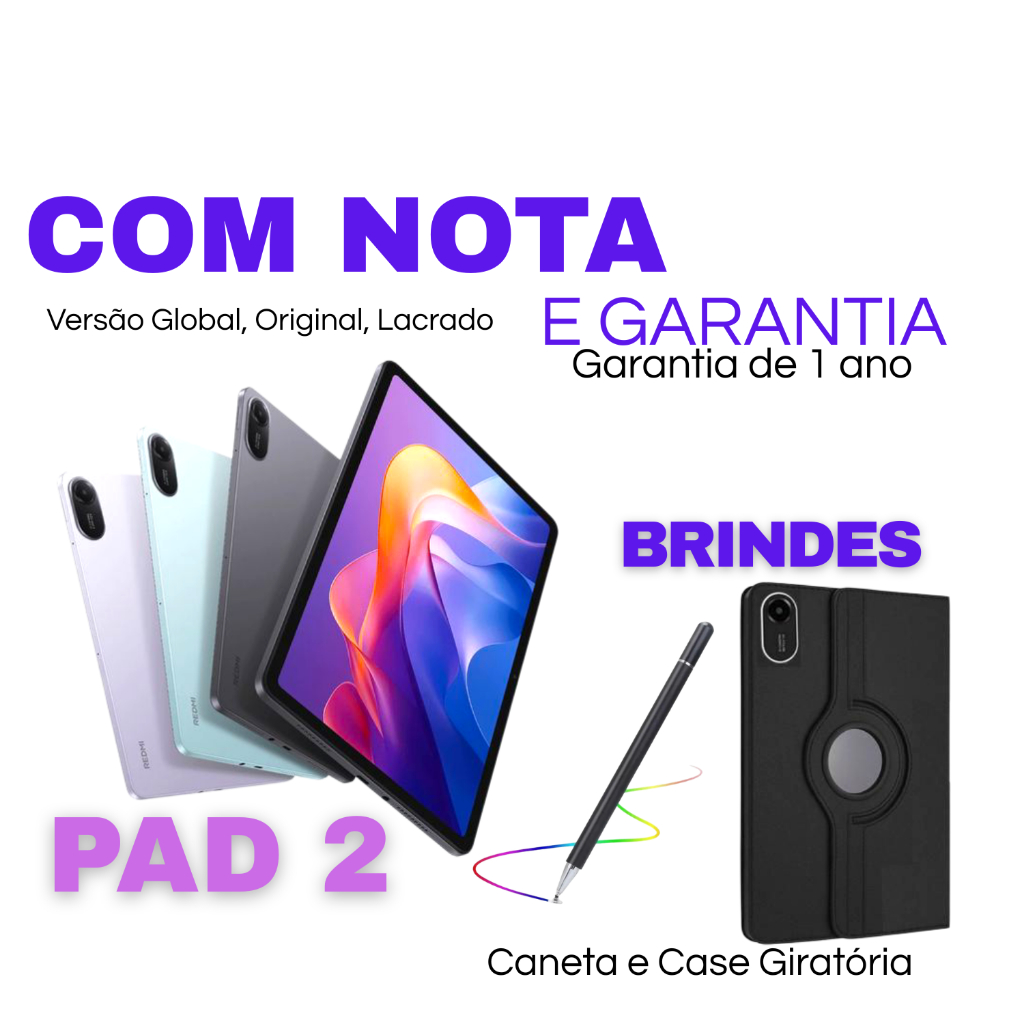Tablet Redmi Pad 2 Com Nota e Garantia de 1 ano + Capa e Caneta