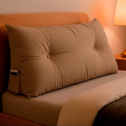 Almofada de Cabeceira Encosto Apoio para Lombar com Bolso Lateral 90x50x20cm BF Colchões