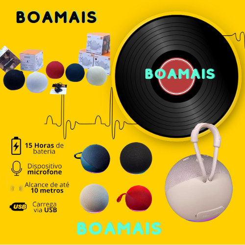 Caixa de som portátil original Bluetooth 5W com luz LED colorida, compatível com rádio FM Alexa USB