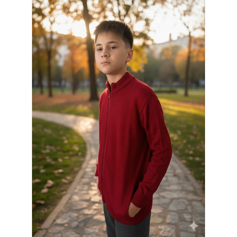 Jaqueta Suéter Links de Tricot Infanto-Juvenil Zíper em Oferta na Shopee