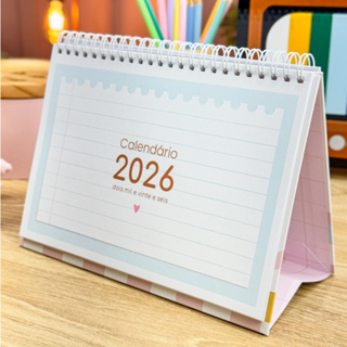 Calendário de mesa 2026 - tamanho A5 - capa dura em Oferta na Shopee