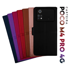 Capa Case Capinha Carteira Flip Cover Couro Sintético PRETA Para Xiaomi Poco M4 Pro 4g tela 6.43 pol - Cell in Power25