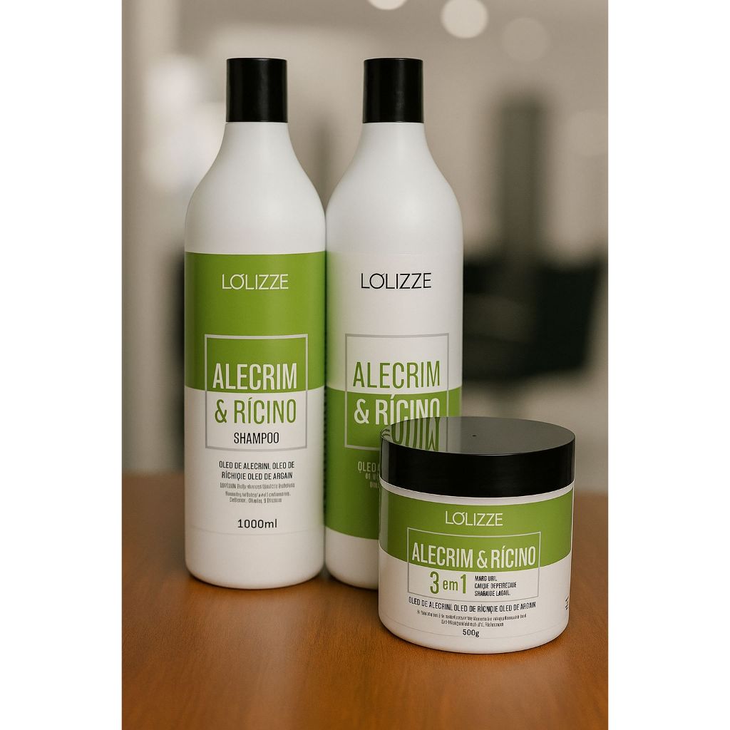 Kit Capilar Alecrim & Rícino | Crescimento Capilar + Força | Tratamento Completo