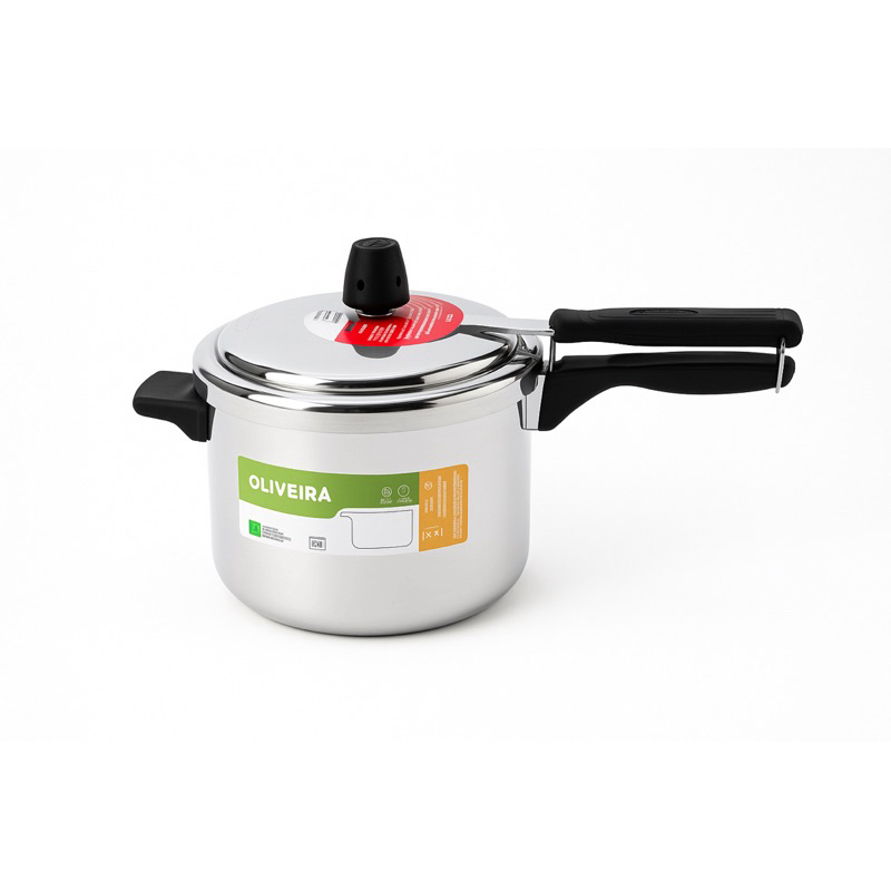 Panela de Pressão 4,5L Oliveira Polida Antiaderente + Concha de Aço Inox Grátis – Cozinha Segura e Prática