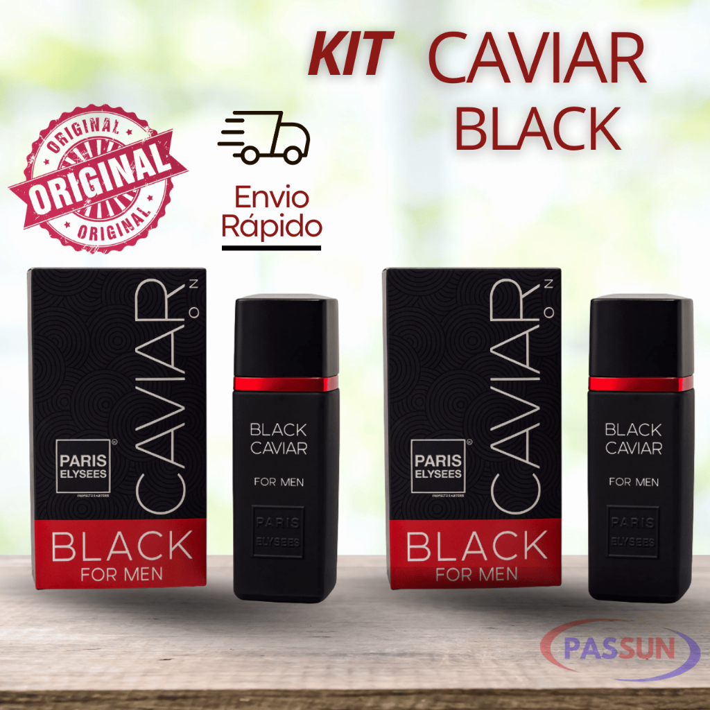 Kit 02 Perfumes Caviar Black Paris Elysees EDT 100ml Perfume Importado Original