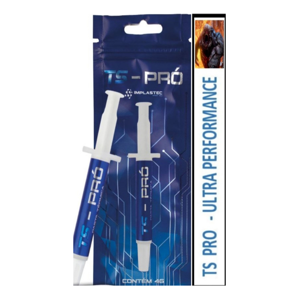 Pasta Térmica de Alta Performance Implastec TS PRÓ 6,2W/mk 4g para PC Processador Playstation Xbox em Oferta na Shopee