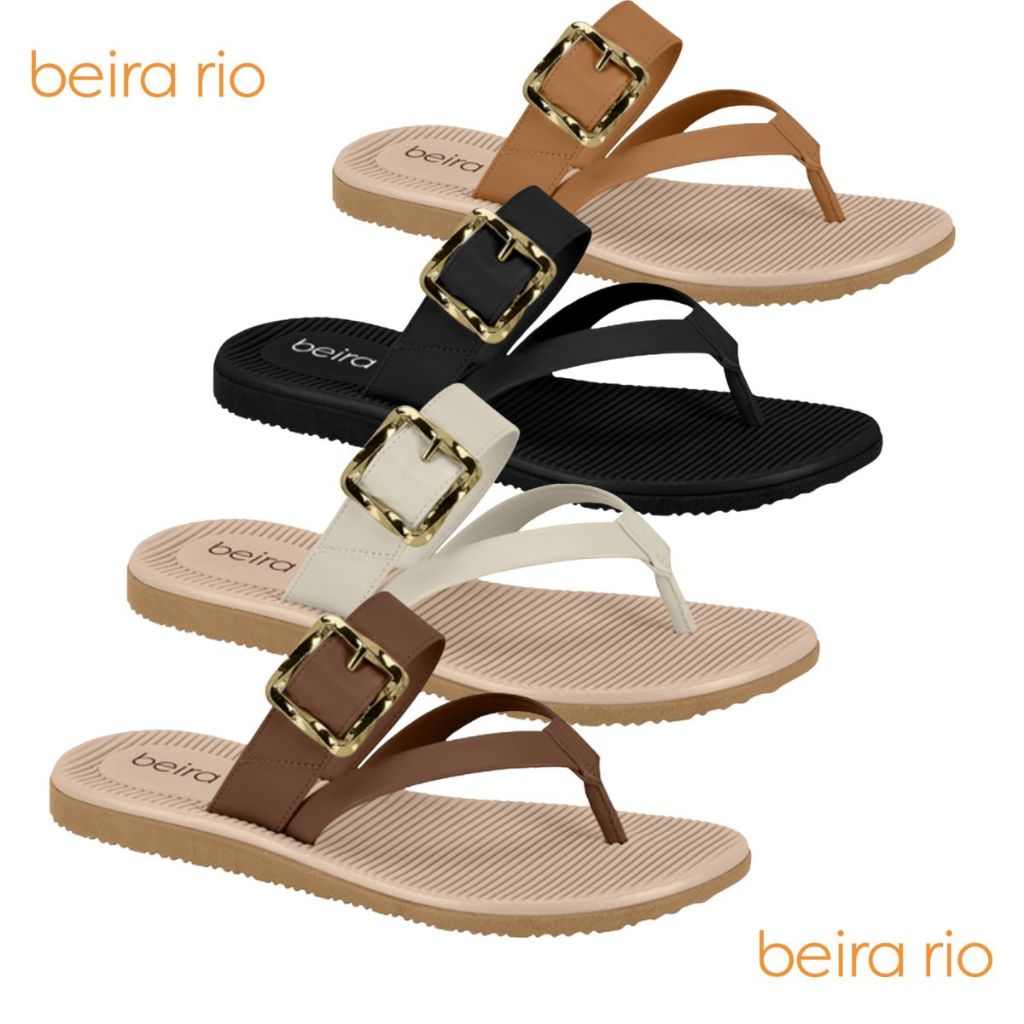 Rasteira Chinelo Feminino Beira Rio Confortavel Fivela Moda Casual Ref: 8395.234
