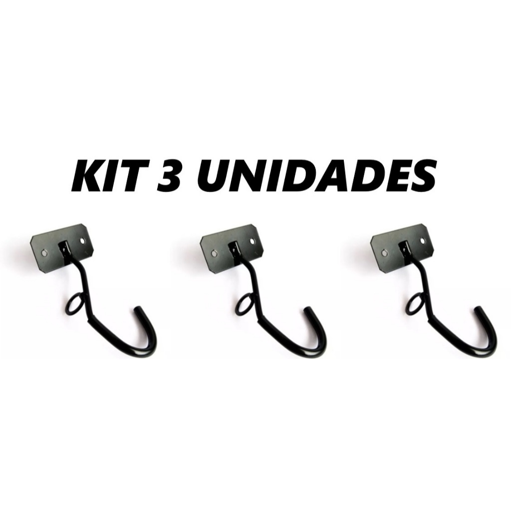 Kit 3 Gancho Suporte De Pendurar Bicicleta Parede Vertical Bike Na Parede