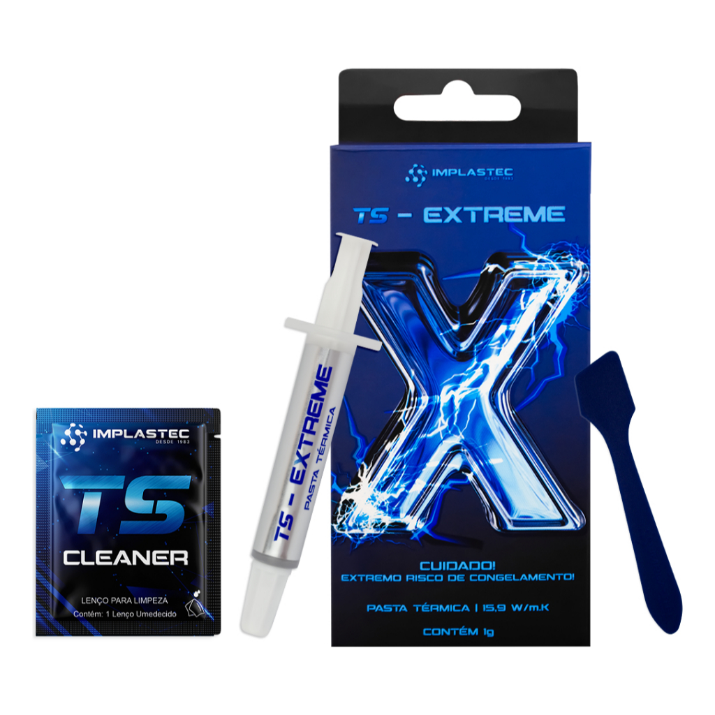 Pasta Térmica Ts Extreme 15.9 W/mk 1g com Sachê Cleaner High-End Implastec Overclock