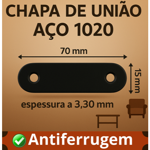 Suporte União Chapa de Junção para Móveis – Kit Reforço Aço em Oferta na Shopee