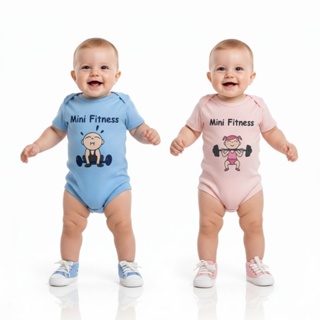 Body Temático Academia,Mini Fitness,menina e menino,mesversário bebê,festa ou evento em Oferta na Shopee