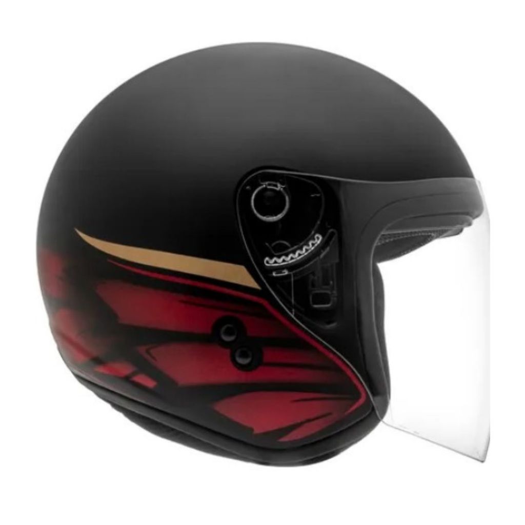 Capacete Allegro Soul Preto Fosco Rubro ~ Bieffe