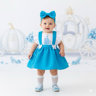 Romper Temático Cinderela Princesa gata borralheiraa Roupa Fantasia Festa Aniversário Mesversario em Oferta na Shopee