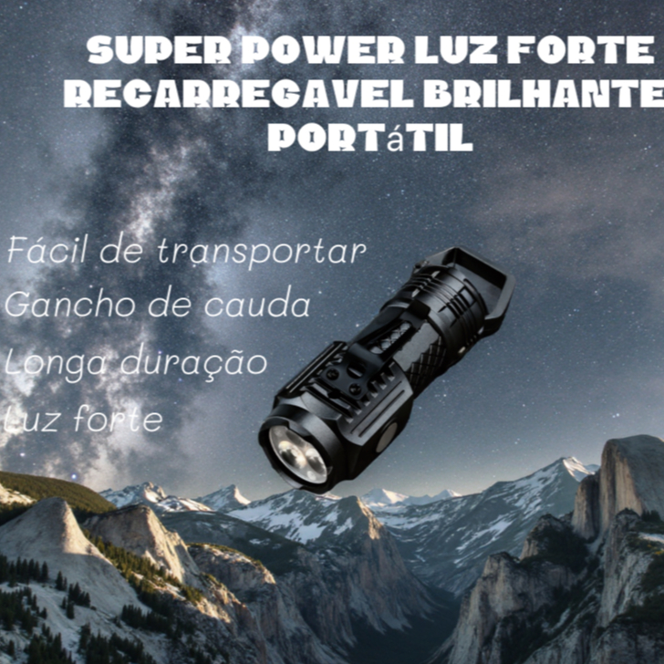 Lanterna Alemã Super Poderosa Recarregável Brilhante
