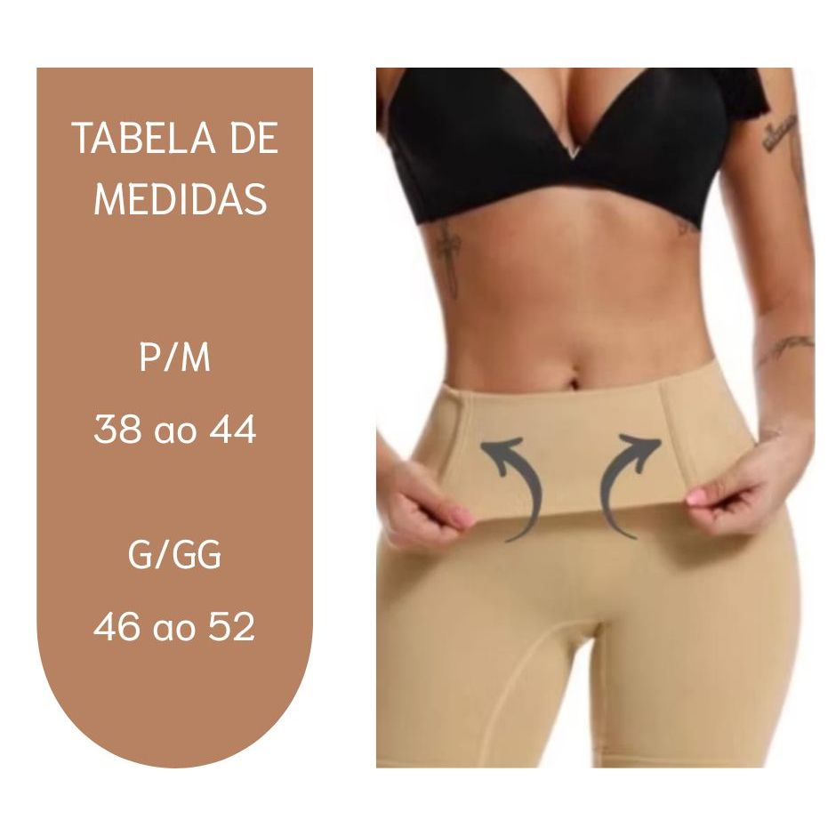 Kit 2 Cinta Modeladora Feminina Shorts Seca Barriga Malhar Bermuda Pós Cirurgia Não Enrolam Blogueira