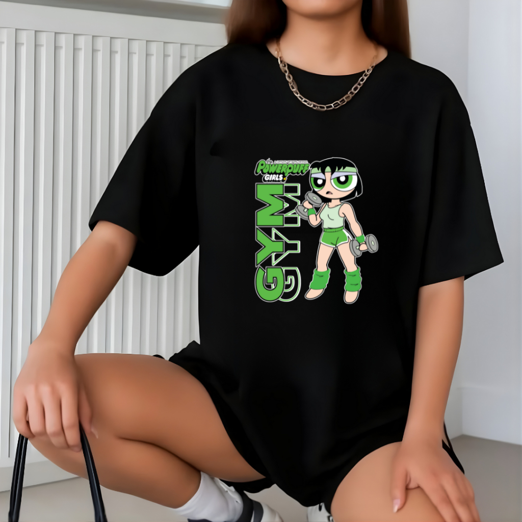 Camiseta Basica poderosas Girls Academia GYM Estampada Feminina  Algodão Premium