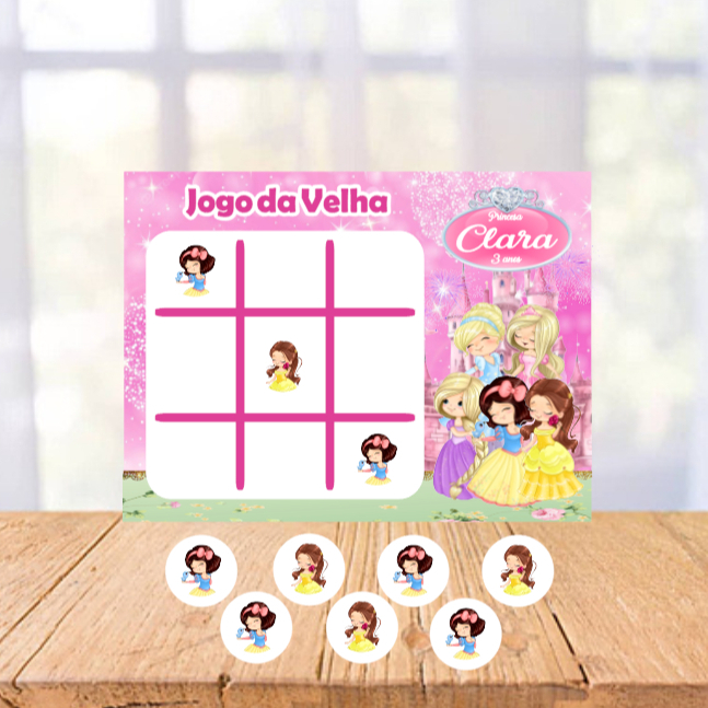 Jogo da Velha Princesas Disney Cute Lembrancinhas Personalizadas Festa Aniversário Infantil