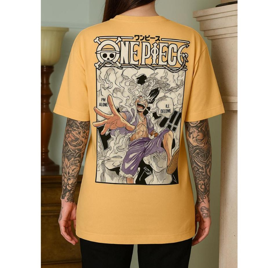 Camisa Camiseta Oversized Anime One Piece Monkey D Luffy Gear 5 Streetwear Estampada ANM 030