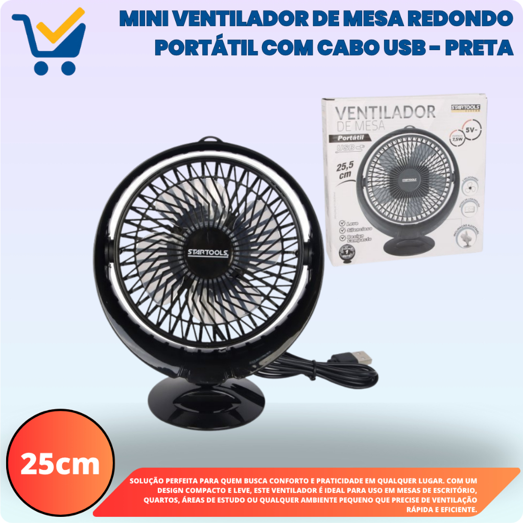 Kit Verão Modelos Portateis Ar Climatizador Ventilador Circulador USB Bivolt Refrescante Mesa
