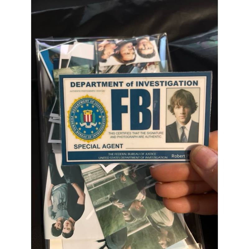 Carteirinha Supernatural Sobrenatural FBI Dean e Sam Winchester