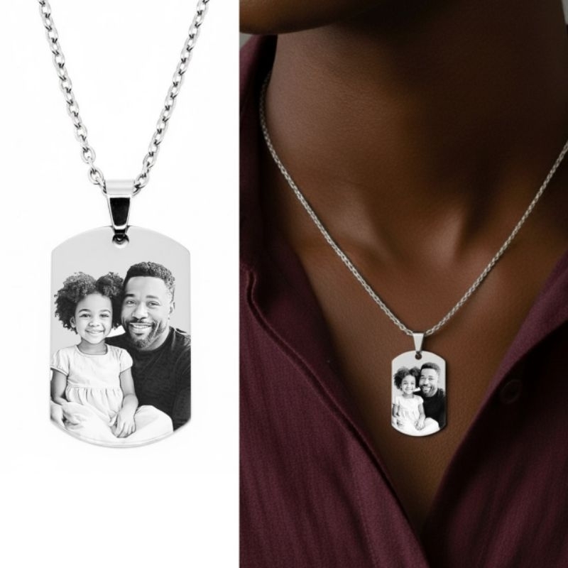 Colar Aço Inox Gravação Foto Filhos Dia Das Mães Familia