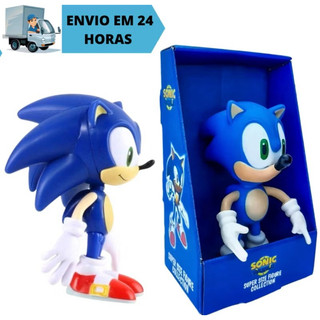 Boneco Sonic Azul Grande Articulado Sonic Sega com Caixa
