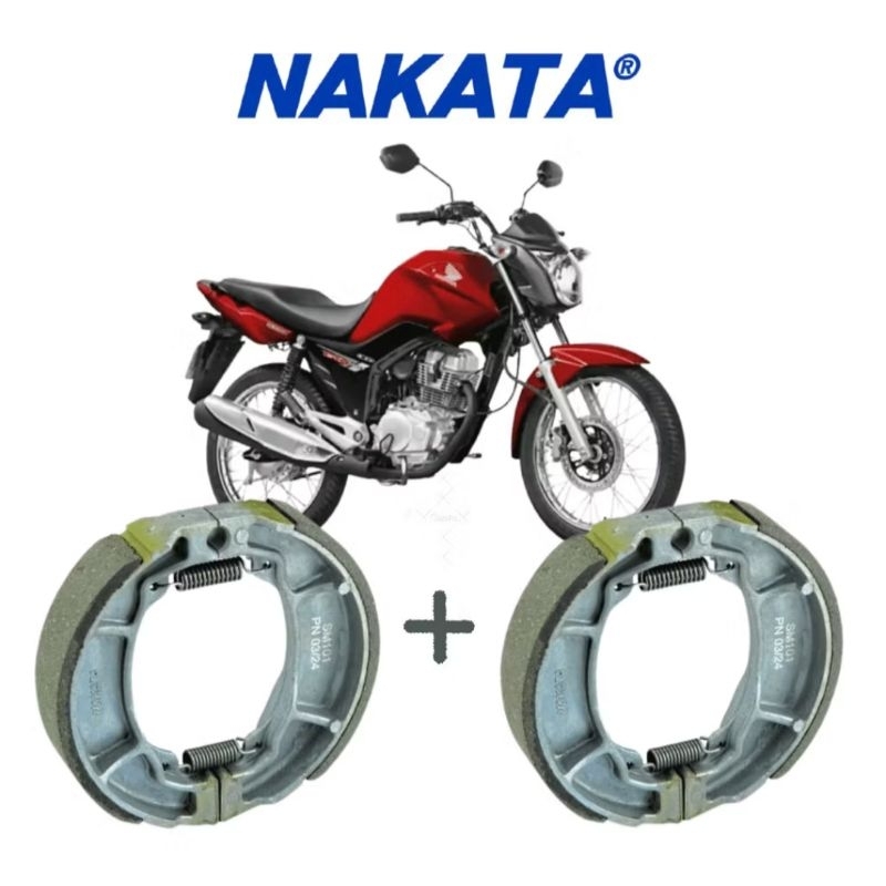 Patim Lona de freio NAKATA Dianteiro e traseiro Fan Titan start 125 150 e 160