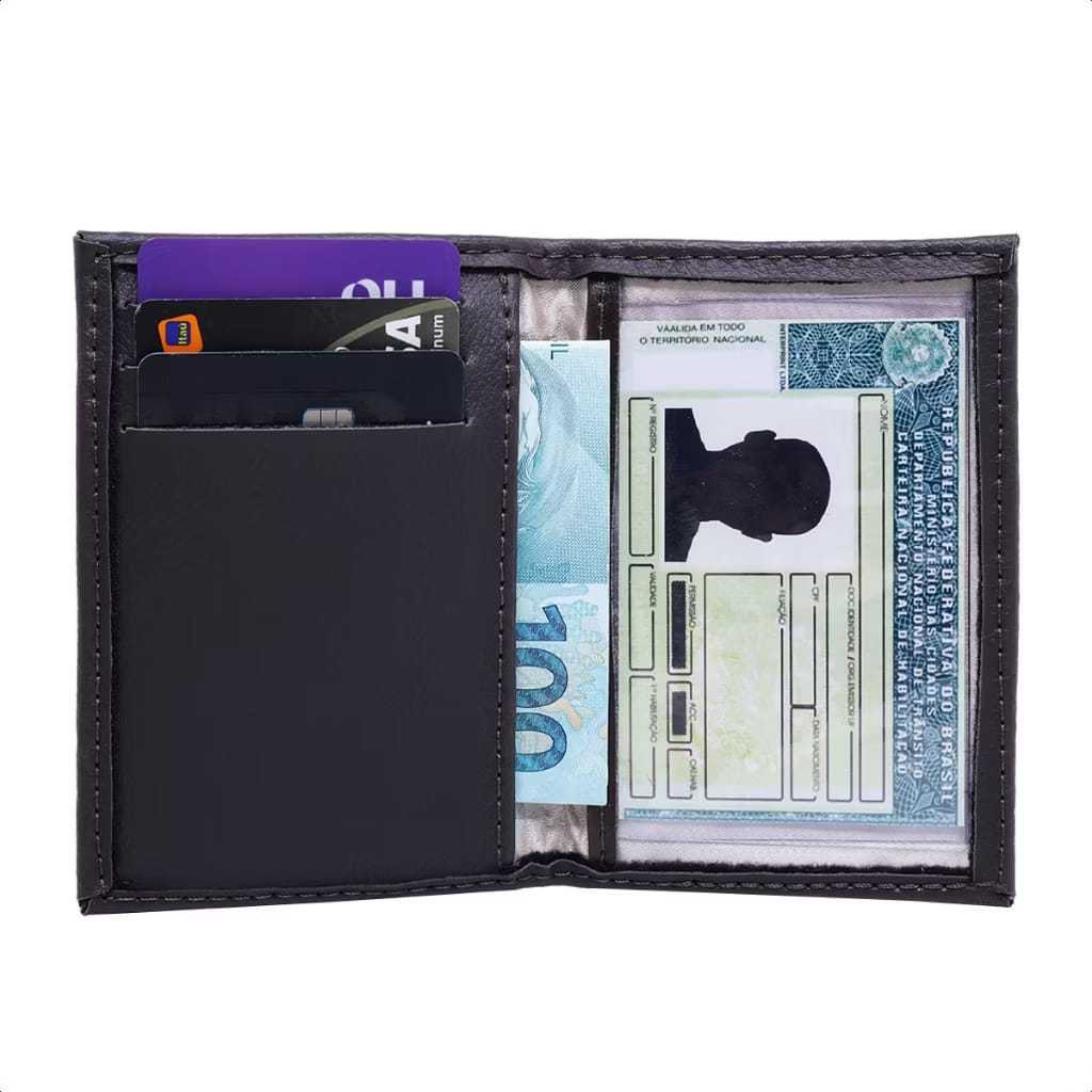 Carteira Masculina/Feminino Slim Porta Cartão CNH / Compacto / PT / Porta CNH / Porta Documento Carteira Masculina/Feminino Slim Porta Cartão CNH / Compacto / PT / Porta CNH / Porta Documento