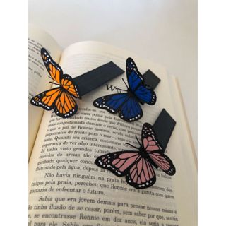 Marcadores de Página Borboleta (Kit com 3) – Estilo Delicado e Colorido em Oferta na Shopee