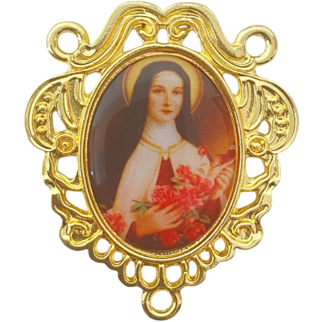 Entremeio Camafeu Com Imagem De Santo Para Fazer Terço Dourado Cataforético Nossa Senhora São Miguel em Oferta na Shopee