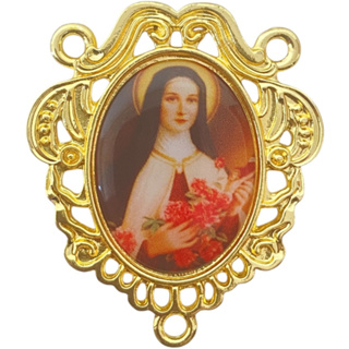 Entremeio Camafeu Com Imagem De Santo Para Fazer Terço Dourado Cataforético Nossa Senhora São Miguel em Oferta na Shopee