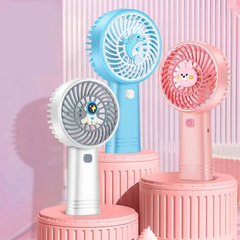Mini ventilador portátil recarregável USB charging student cartoon handheld fan