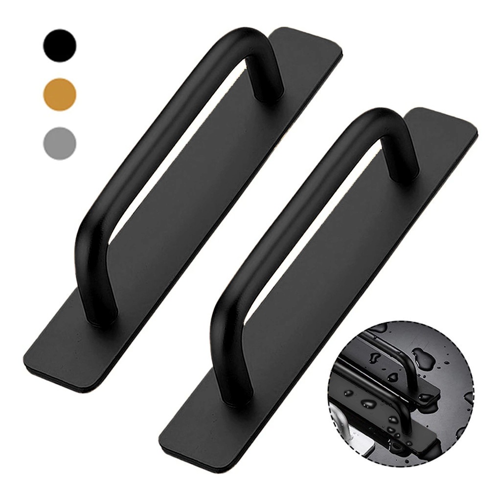 kit 2 Puxador De Porta Auto-adesivo Alumínio Sem Furar