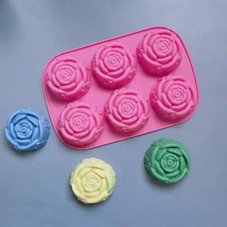 Molde Forma De Silicone Para Sabonete Artesanal Flor Rosa em Oferta na Shopee