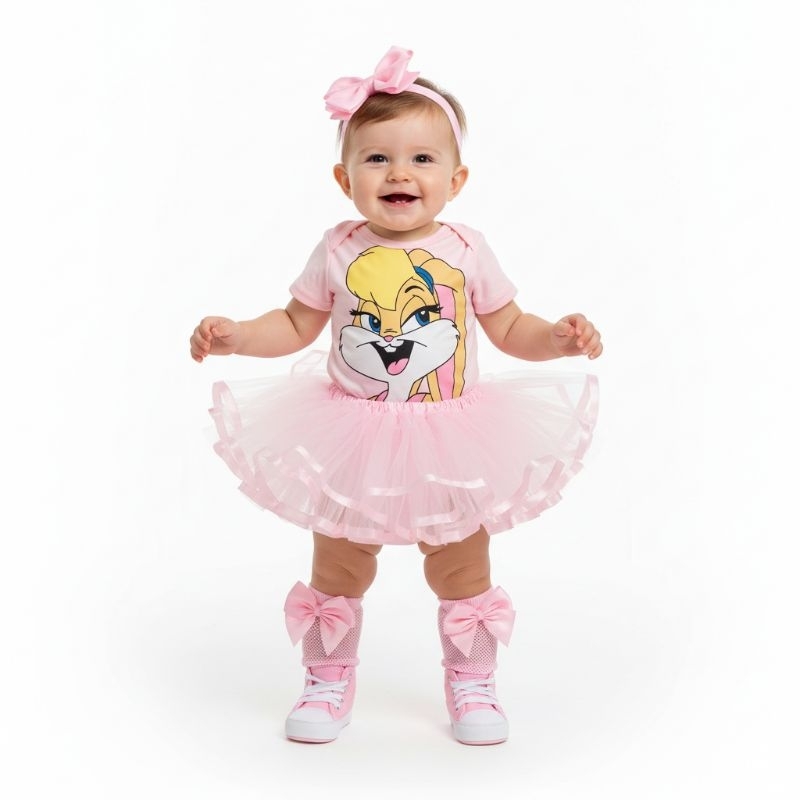 Body Temático Lolla Bunny,Pernalonga,lonney tunes,mesversário bebê