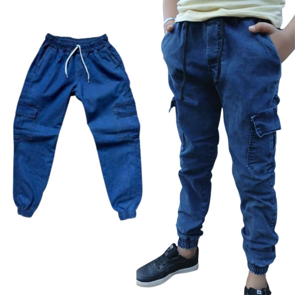 Calça Cargo JEANS Larga 6 Bolsos Lateral Skatista Streetwear juvenil masculina 8 ao 16 anos promoção